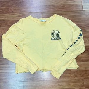 French Pastry Mango Yellow Long Sleeved Cropped Tshirt Small Malibu Beach